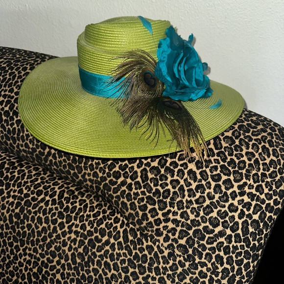 Kate Landry Accessories - Elegant Green and Blue Women's Hat